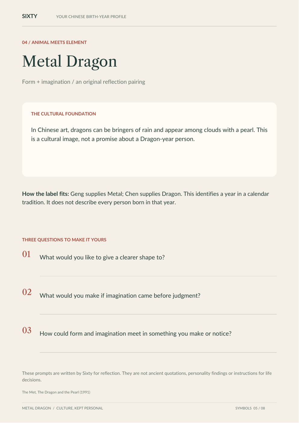 Sample sourced animal story and reflection prompts